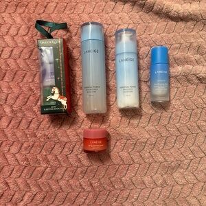 LANEIGE Skincare Collection with Blue and Red Packaging